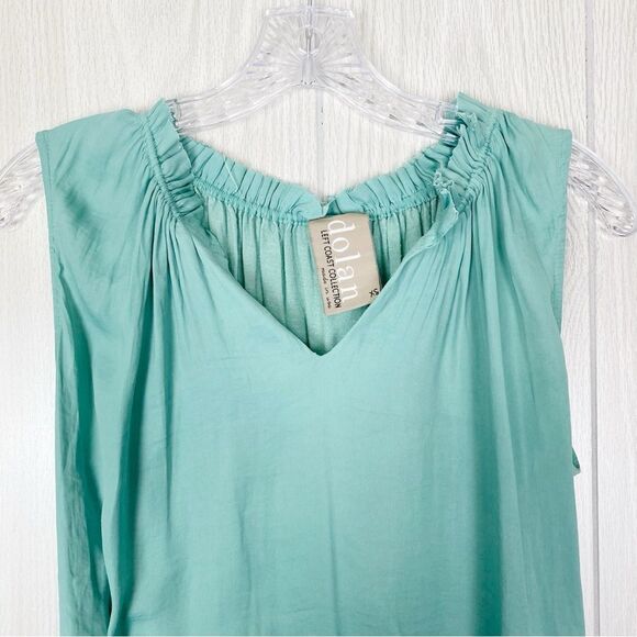Anthropologie | Dolan | Aurelia Seafoam Green Ruffle Tie Tank Top Blouse XS - Picture 3 of 10